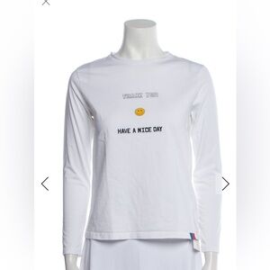 KULE White Long Sleeve Tee with Graphic, in great condition